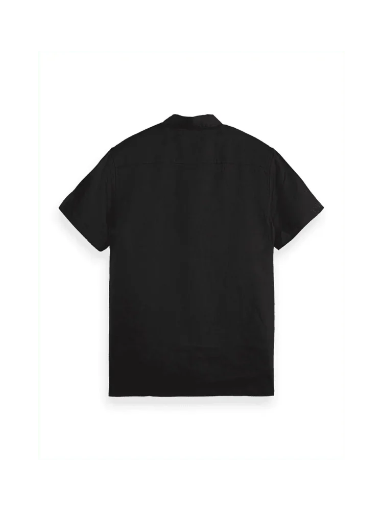 Scotch & Soda 180572 Short sleeve linen shirt, Black - Image 2