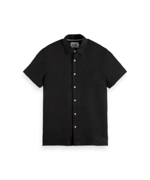 Scotch & Soda 180572 Short sleeve linen shirt, Black