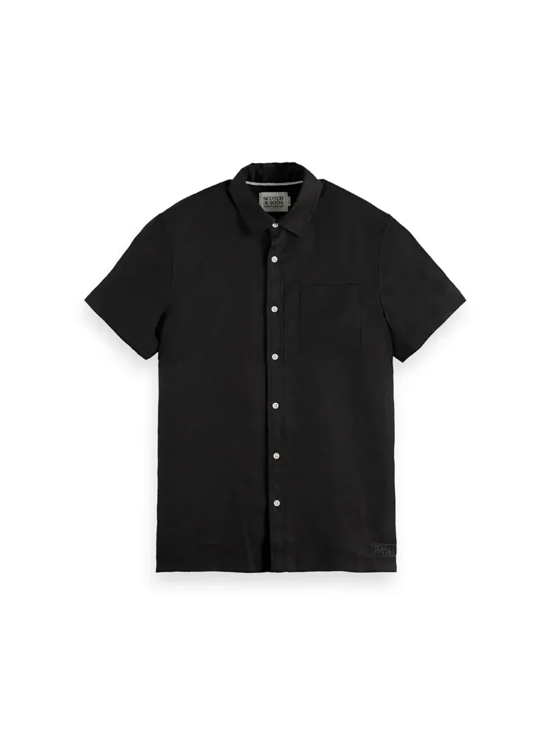 Scotch & Soda 180572 Short sleeve linen shirt, Black