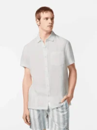 Scotch & Soda 180572 Short sleeve linen shirt, White