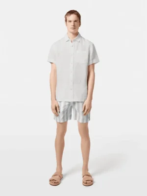 Alternative view of Scotch & Soda 180572 Short sleeve linen shirt, White