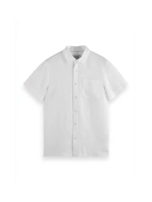 180572 Scotch & Soda Short sleeve 100% linen shirt, White image3