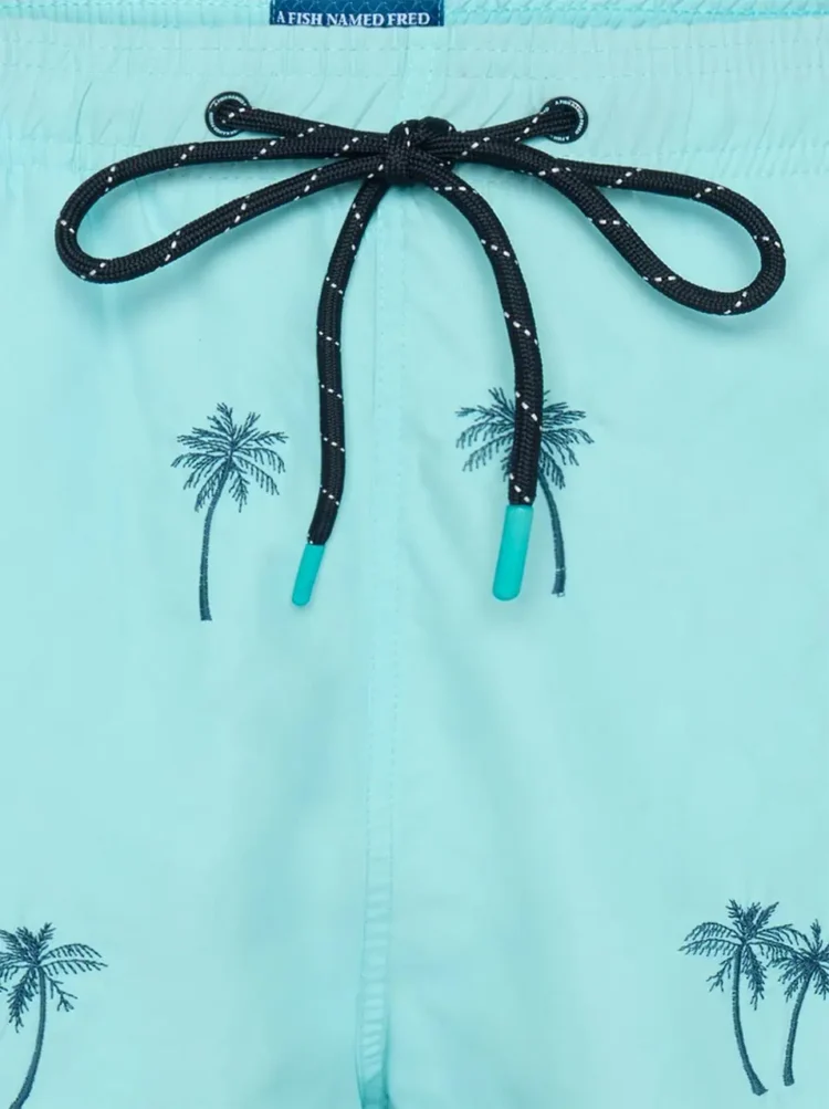 A Fish named Fred : Swimshort Palm tree, Aqua blue - Image 3