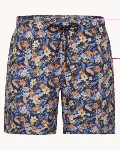 A Fish named Fred : Swimshort Floral, Navy