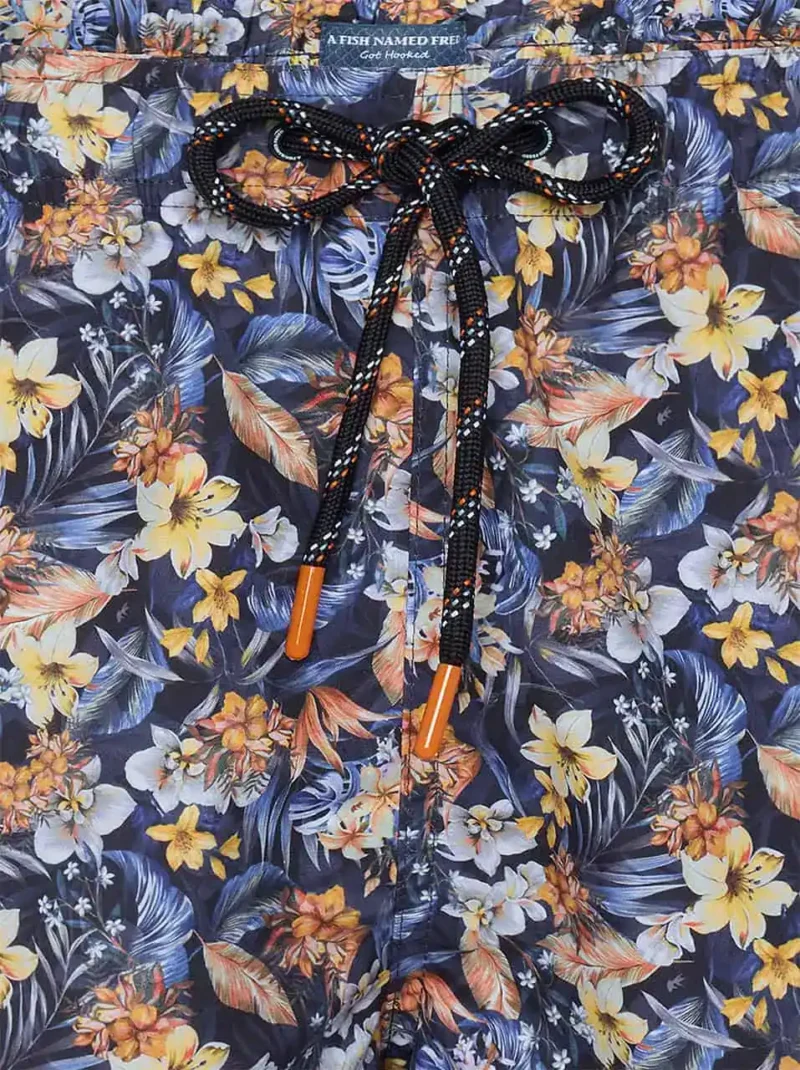 A Fish named Fred : Swimshort Floral, Navy - Image 3