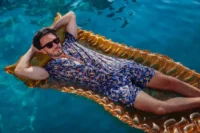 Alternative view of A Fish named Fred : Swimshort Floral, Navy