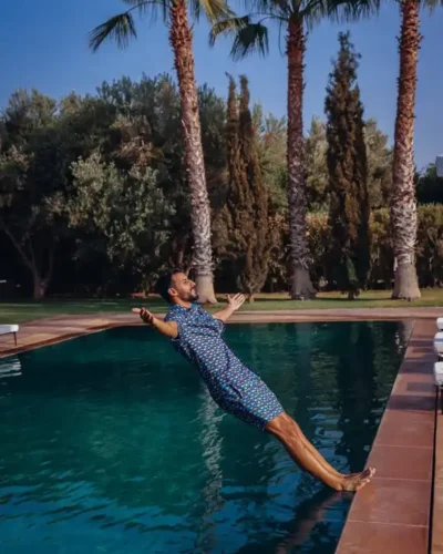 Alternative view of A Fish named Fred : Swimshort Floral, Navy