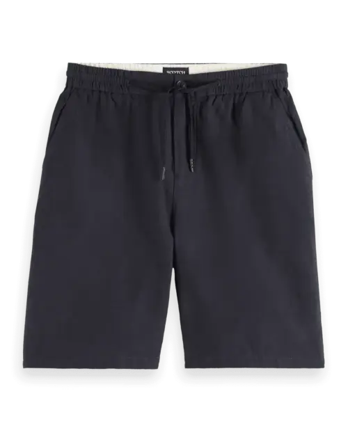 180322 Scotch & Soda  Fave Cotton/Linen Bermuda,Black
