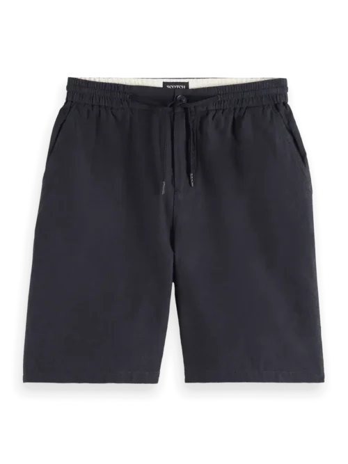 180322 Scotch & Soda Fave Cotton/Linen Bermuda,Black