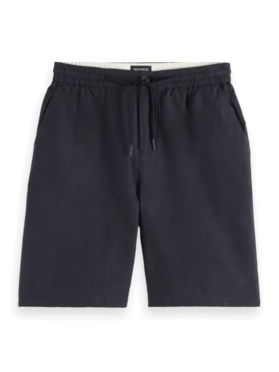 Scotch & Soda 180322 Fave Cotton/Linen Bermuda,Black