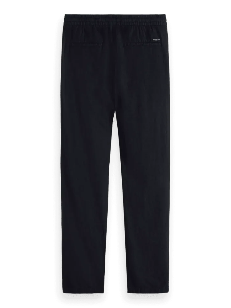 Scotch & Soda 179180 Warren - Cotton/Linen twill jogger, Black - Image 5