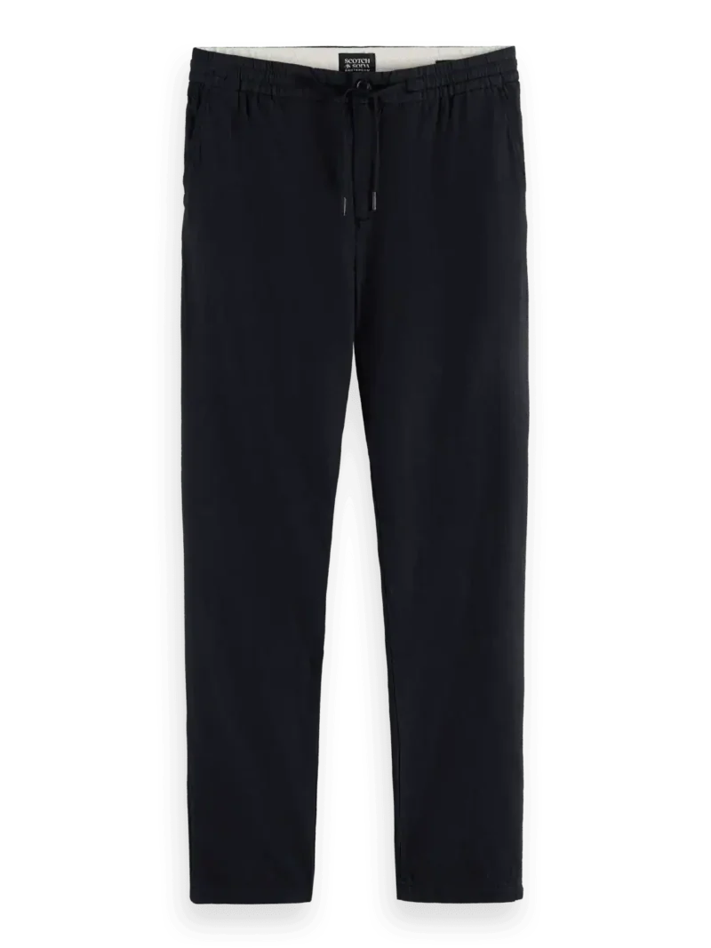 Scotch & Soda 179180 Warren - Cotton/Linen twill jogger, Black - Image 3