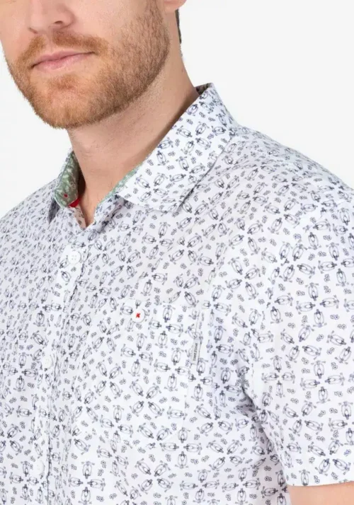 Timezone : Printed short-sleeve shirt White image1