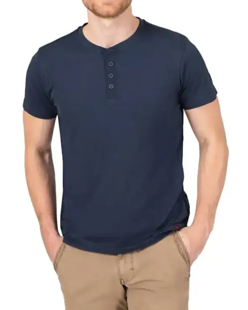 Timezone - Soft Utility Henley T-shirt, peacoat blue