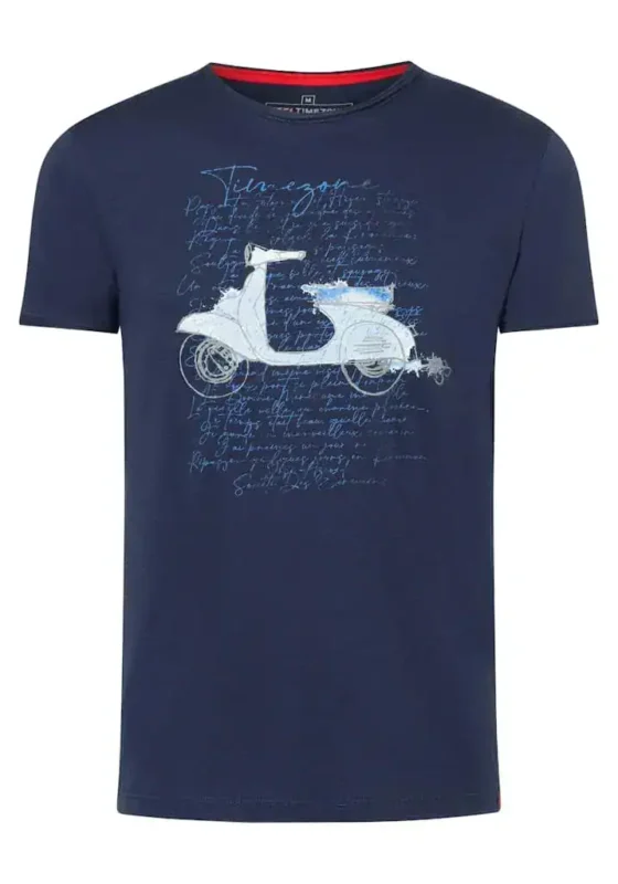 Timezone - Letter print T-shirt, Peacoat blue - Image 5