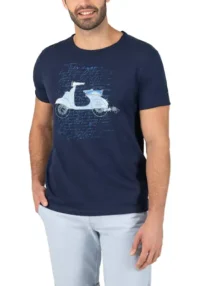 Timezone - Letter print T-shirt, Peacoat blue