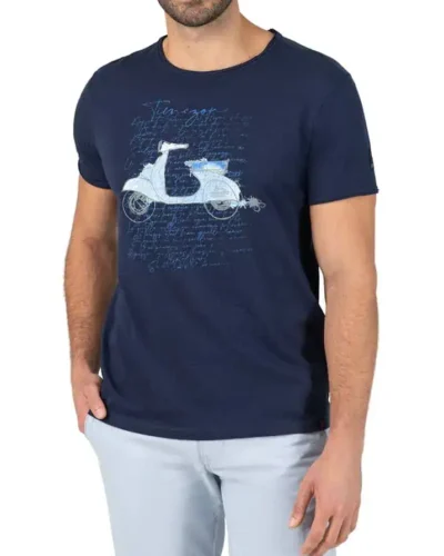 Timezone - Letter print T-shirt, Peacoat blue