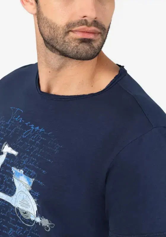 Timezone - Letter print T-shirt, Peacoat blue - Image 4