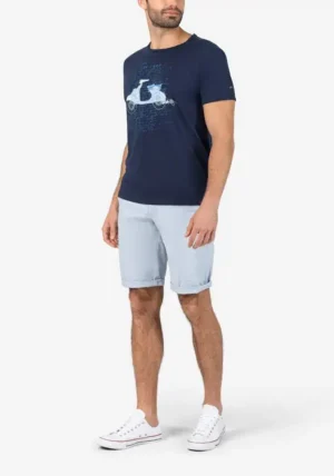 Alternative view of Timezone - Letter print T-shirt, Peacoat blue