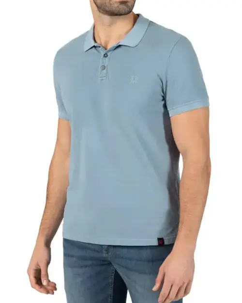 Timezone - Garment Dye Polo Shirt, Dove blue
