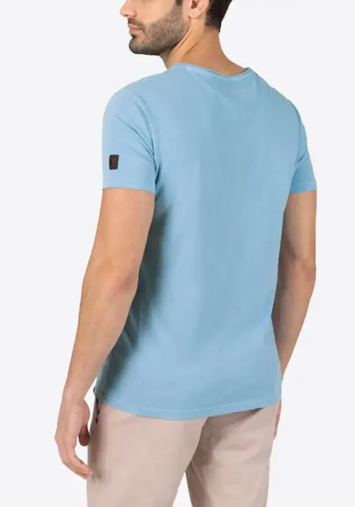 Timezone - Garment Dye V-Neck T-Shirt Light blue - Image 3