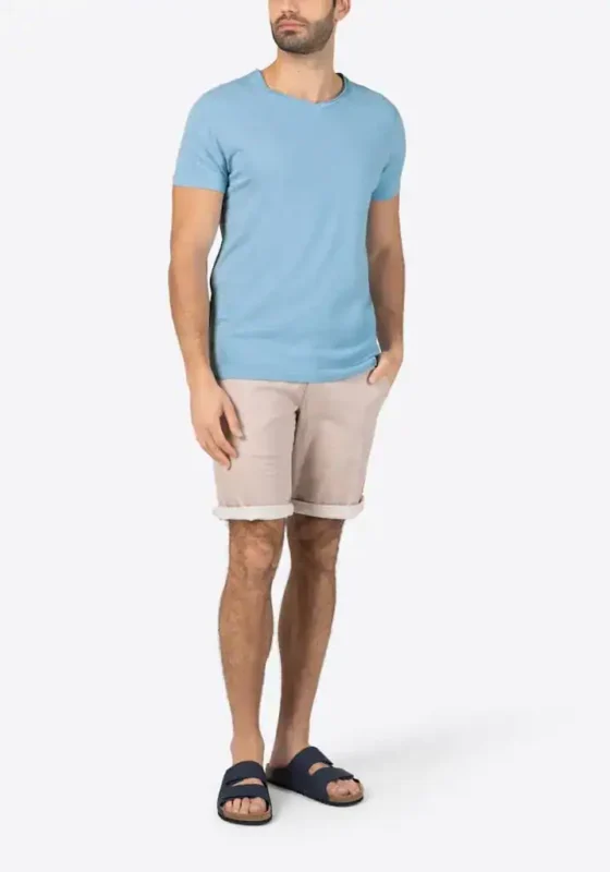 Timezone - Garment Dye V-Neck T-Shirt, Light blue - Image 2