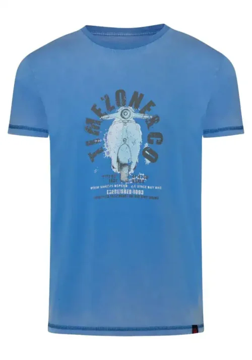 Timezone - Scooter Print T-Shirt Blue - Image 5