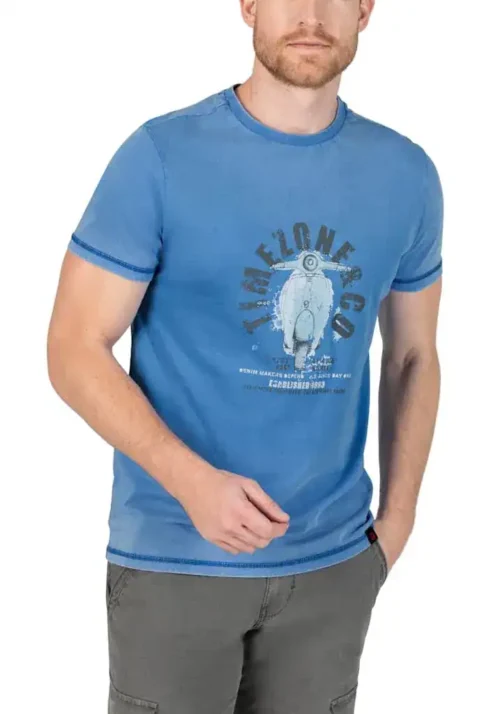 Timezone - Scooter Print T-Shirt Blue