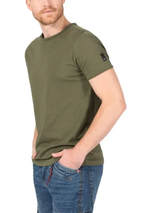 Timezone - Ripped basic t-shirt, grey olive