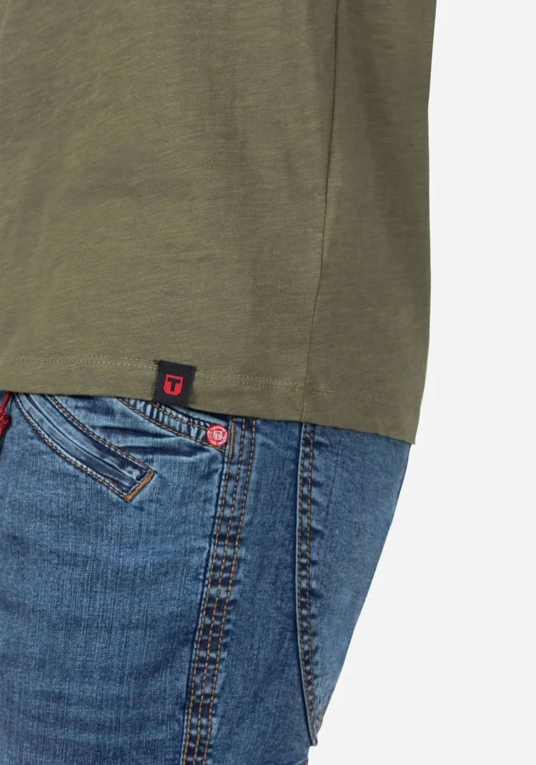 Timezone - Ripped basic t-shirt, grey olive - Image 3