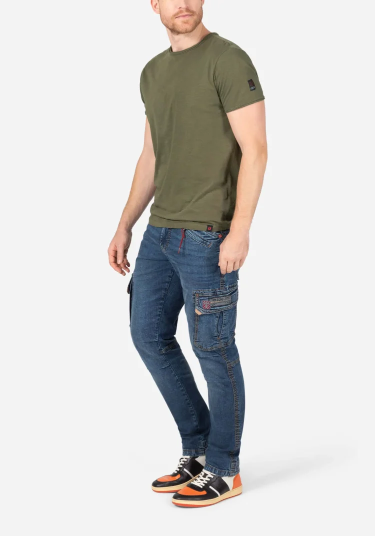 Timezone - Ripped basic t-shirt, grey olive - Image 2