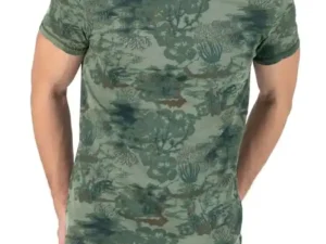 Timezone - Vintage Print T-Shirt, Green blue
