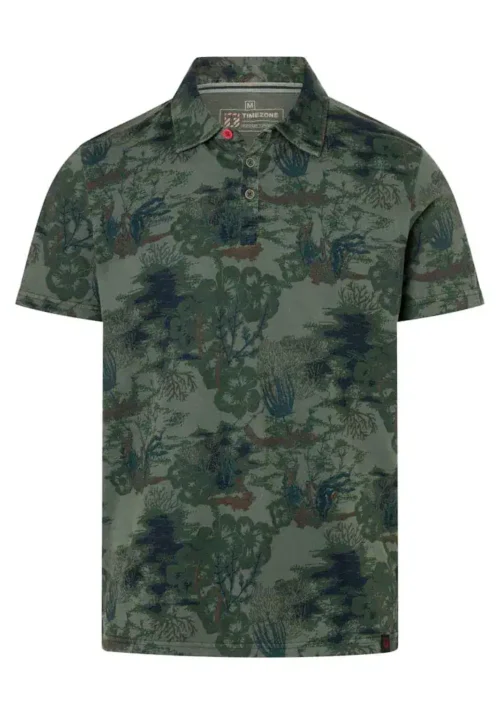Timezone - Fancy polo shirt Green Blue print image1