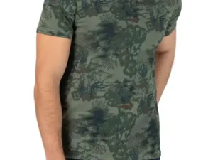 Timezone - Fancy polo shirt, Green Blue print