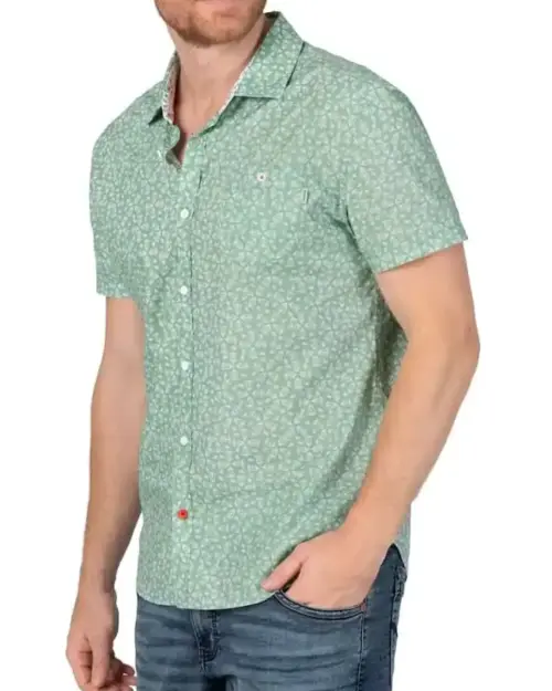 Timezone : Printed short-sleeve shirt Green