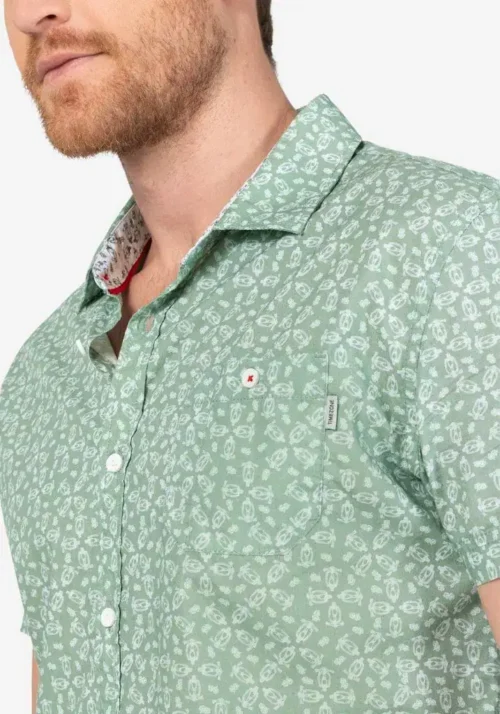 Timezone : Printed short-sleeve shirt Green image3