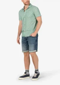 Alternative view of Timezone : Printed short-sleeve shirt Green