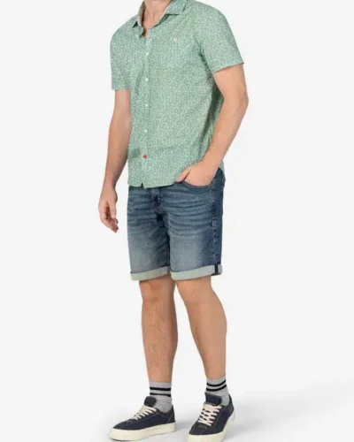 Alternative view of Timezone : Printed short-sleeve shirt Green