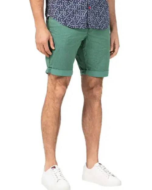 Timezone: Regular Jacky Short, green pinstripe