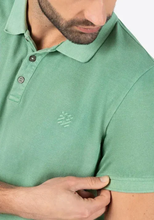 Timezone - Garment Dye Polo Shirt, Light green - Image 3