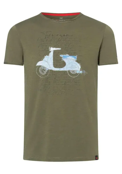 Timezone - Letter print T-shirt, Olive night - Image 3