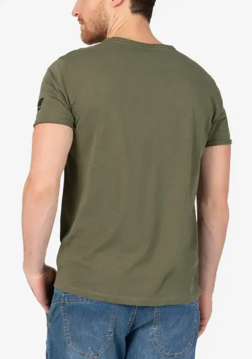 Timezone - Letter print T-shirt, Olive night - Image 4