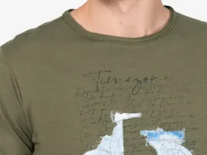 Timezone - Letter print T-shirt, Olive night