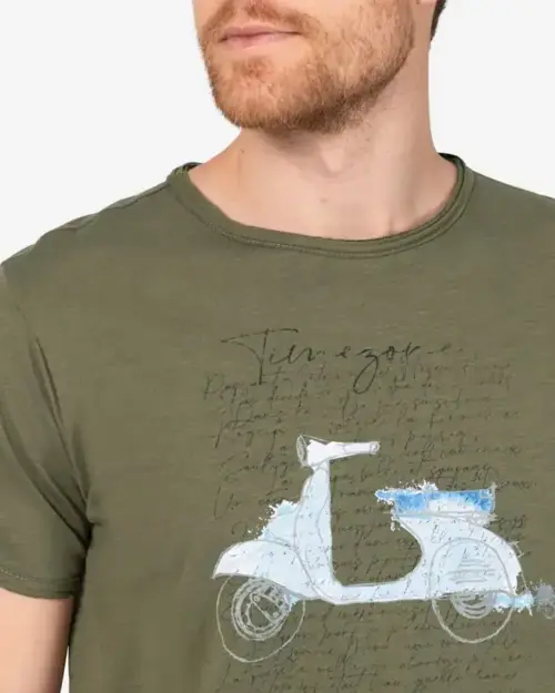 Timezone - Letter print T-shirt, Olive night