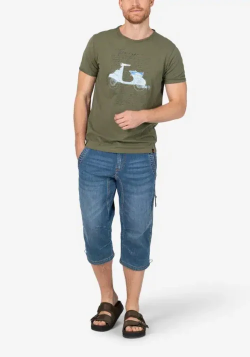Timezone - Letter print T-shirt, Olive night - Image 5