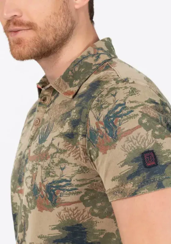 Timezone - Fancy polo shirt, Brown green print - Image 5