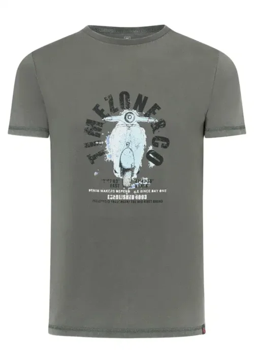 Timezone - Scooter Print T-Shirt  Grey - Image 5