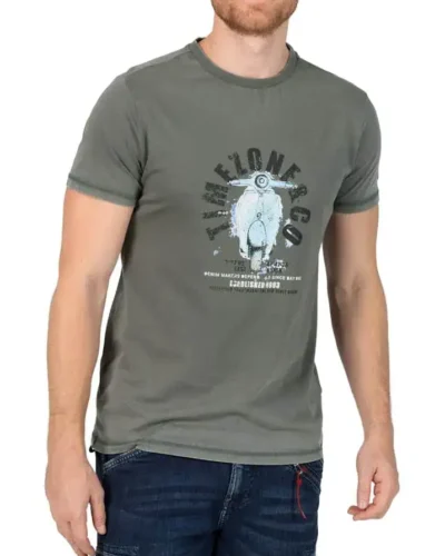 Timezone - Scooter Print T-Shirt, Grey