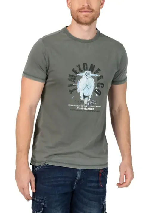 Timezone - Scooter Print T-Shirt  Grey