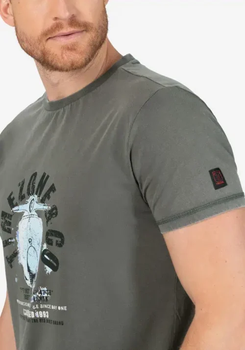 Timezone - Scooter Print T-Shirt  Grey - Image 4